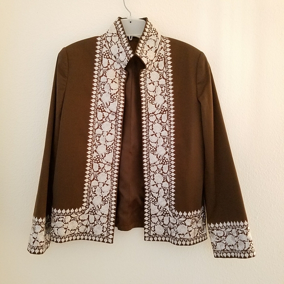 Linda Allard Ellen Tracy Embroidered Jacket - Picture 1 of 6